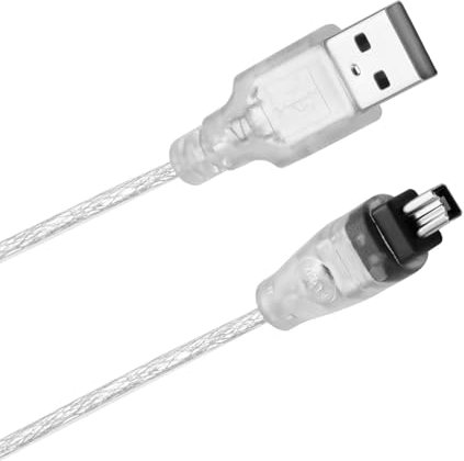 Caybats 1,5m FireWire-USB-Adapter, USB C auf IEEE 1394, 4-polig, für Sony DCR-TRV75E DV, iLink, 400 Mbit/s, Indoor