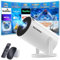 [App intégrée] Vidéoprojecteur avec WiFi 6 BT5.2 Mini Projecteur Supporte 4K 1080P Retroprojecteur Video 270° Rotation HDMI/TV Stick/USB/PS5 videoprojecteur 4k avec HDMI et Souris Android 11 White