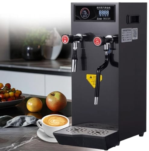 LFfwynog Mousseur à Lait 12 L, Machine à mousser Le Lait, Vapeur et Eau bouillante, avec Fonction mémoire, pour Expresso, café, Lait, thé Black