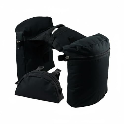 Milageto Pack de Selle Équestre Sacoches de Selle Avant Paire de Sacoches Compartiments de Rangement Poches Pratiques Équipement de Randonnée Équestre Oxford , Noir