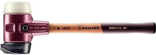 Simplex Schonhammer, Gummikomposition, mit Standfuß / Nylon; mit Tempergussgehäuse und hochwertigem Holzstiel | D=80 mm | 3028.280
