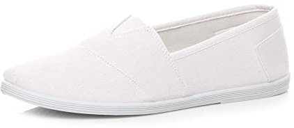 AJVANI Mens Teens Comfort Espadrilles Casual Beach Summer Canvas Shoes Size 10 44 White