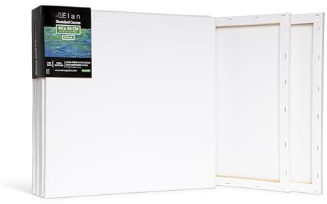 Elan Tela per Dipingere 40x40, Set da 6 Tele per Dipingere 40x40, 100% Cotone Tele Pittura, Canvas for Painting 280GSM, Tela 40x40