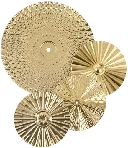 DECHOUS 4pcs Wrought Iron Wall Decoration Decorative Wall Pendant Decorative Wall Disc Plate Wall Sculpture Indoor Decor Modern Wall Decor Metal Irregular Office