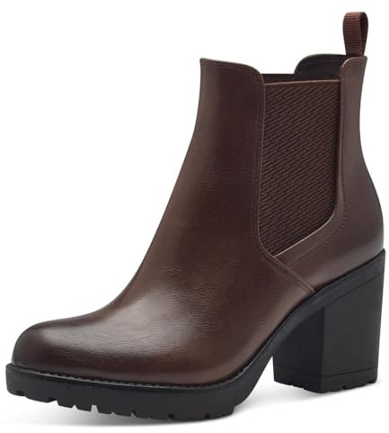MARCO TOZZI Damen Chelsea Boots Vegan zum Schlupfen, Braun (Chestnut), 39 EU