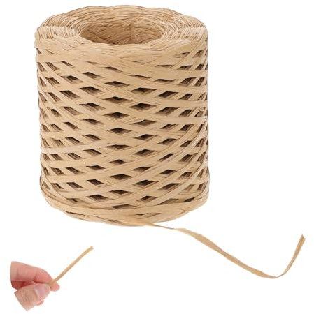 Bast Papier Bänd, 200m Raffia Papierband Naturbast Bastband Natur, Raffia Paper Schnur, Geschenkband Verpackung Papier Bindfäden für Festival Geschenkverpackung, DIY Handwerk Weberei Dekoration