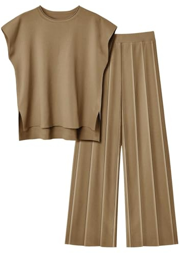 Veriliss 2 Pezzi Completo Da Donna In Con Maniche Senza Tuta Casual Da Donna Maglioni Estivi Maglione A Maglia