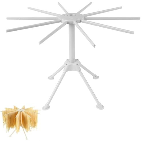 Secador de fideos, soporte para pasta con 10 peldaños extensibles, soporte para pasta para secar, soporte para pasta, soporte para secadora de pasta, soporte para secadora de pasta