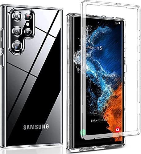 NWNK13 Case For Samsung Galaxy S25 Ultra Slim Fit Front & Back 360° Case Built-in Screen Protector Full Body Silicone Gel Mobile Phone Cover for Samsung S25 Ultra Clear