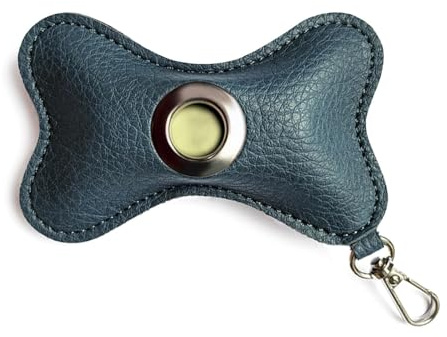 Porta Sacchetti Cani, Dispenser Sacchetti per Escrementi Cane in Pelle PU a Osso, Distributore Sacchetto Cani con Cerniera e Moschettone per Passeggiate, Attività all'aperto (Sacchetto Non Inclusi)