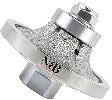 NBB Rueda de perfil de diamante fresa de enrutador de diamante con cubierta de hierro broca para perfilar porcelana baldosa cerámica granito mármol piedra para amoladora angular (Half-Bullnose B15)
