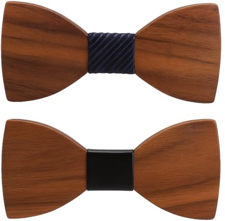 ZMDMAH Papillon Legno Uomo Set, Papillon da Uomo in Legno Regolabile con Gancio Papillons Uomo Legno Papillons da Matrimonio Business Festa Lavoro Laurea