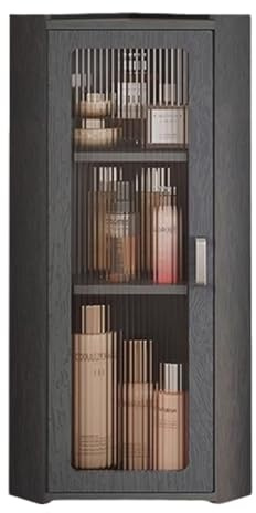 Armadio Sospeso Ante Magnetiche con Ante Sistemas di Archiviazione Angolare Pensili Bagno Sospesi Adatto per Il Bagno, Sopra Il WC(Gray,25 * 25 * 70cm)