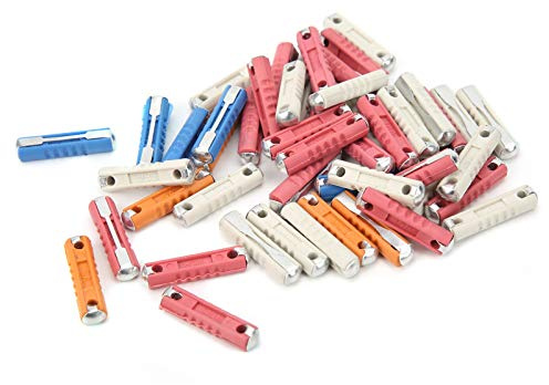 Miosugo 50 stycken smältsäkrings-set, bilsäkringar 5A 8A 16A 25A, bilsäkringsset, bilsäkring, torpedosäkringar för europeiska fordon oldtimer-bilar