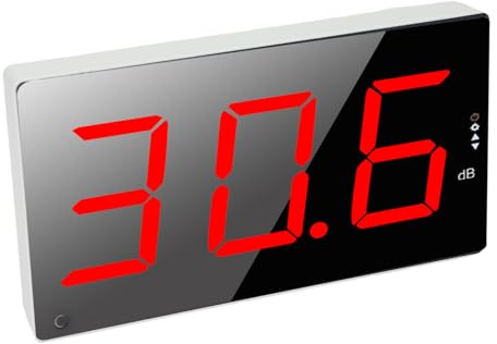 Denash Sonomètre Numérique, Grand écran LCD de 3 Pouces avec Plage de 30 à 130 DB, Sonomètre Mural en Décibels avec Alarme pour la Maison, le Bureau, L'hôpital
