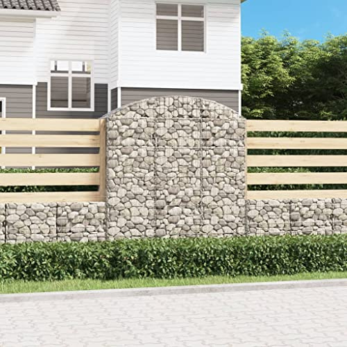 Hoopleep Gabion avec arche surélevée 150 x 50 x 160/180 cm, fer galvanisé, robuste, pour jardin, extérieur, parterre surélevé, plantes, métal
