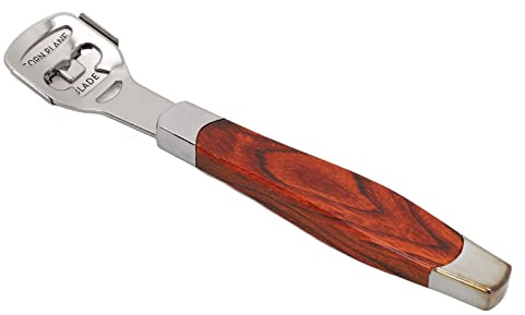Generic Rasoir à Callosités pour Lime à Pieds Rasoir à Callosités Durable en Acier Inoxydable avec Manche en Bois élimine les et les Peaux Mortes - Idéal pour les Professionnels de la Pédicure