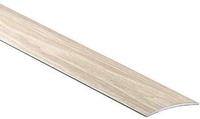 60mm Wide Self-Adhesive Aluminium Wood Effect Transition Strip Carpet Cover Door Floor Threshold TMW Profiles (White Oak)