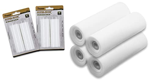 ROLLINGDOG Fundas de rodillo de pintura pequeñas de espuma de 100 mm, fundas cóncavas de alta densidad para pintar en superficies lisas (paquete de 4)
