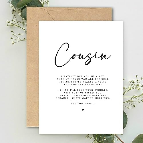 Cousin Poem Pregnancy Announcement A5 Card with envelope for Niece or Nephew, Family Pregnancy Announcement Card, Pregnancy Reveal, Friends, Surprise Baby on the way
