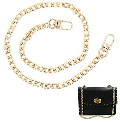 CiciIng Taschenkette Gold, Metall Kette Schulterriemen, Schultergurt für Taschen, Handtaschenketten, Ersatzkette für Schultertaschen Geldbörse Handtaschen (60cm)