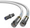 Oren Coaxial Cable 3m RG6 HD103 A++ Trishield – White - with Cabelcon Connectors and Adapter – Weatherproof – for Satellite and Digital TV, Aerial, Broadband, and High Speed Internet Connections