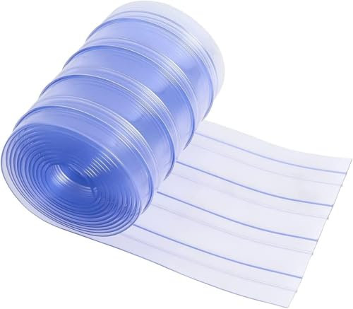 Poweka Streifen für Hundehütte, Transparenter Plastikstreifen Vorhang 3,6 m x 20 cm für Bastelprojekt, PVC-Umreifungsvorhang Industrieller Elastischer Vorhang (1.68, Kilogramm)
