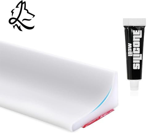 Guarnizione porta doccia in silicone adesivo con tubo di silicone per tenuta per vasca da bagno, bagno in comune, guarnizione porta doccia (bianco, 1, metri)