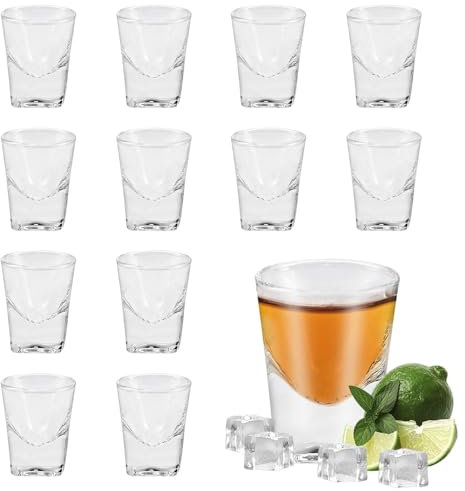 SLTAXAR 12 PCS Petits Verres à Liqueur 20ml tasse à Dessert verre Réutilisable tasse verre Réutilisable Transparent tasse à Dessert Verre Réutilisable Tasse à Dessert Transparent