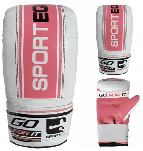 Sporteq Pink Boxing Gloves for, Ladies Punch Bag Mitts Extra Padded | Heavy Punching Bag Mitts Focus Pads Workout, Ventilated Palm | Kickboxing Gloves, Martial Arts Training, Home Gym
