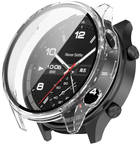 Tyogeephy Fodral för Oneplus klocka 2R skärmskydd, smartwatch fodral skinnpund, repfri plätering PC klocka fodral stötfångare skal för Oneplus klocka 2R klocktillbehör