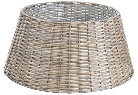 LOLAhome Cubre pie para árbol de Navidad Desmontable de Mimbre Natural