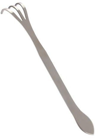 Râteau de Jardinage Robuste en Acier Inoxydable de 24 Cm, Cultivateur à 3 Dents pour la Gestion du Sol, des Mauvaises Herbes et des Feuilles dans de Petits Pots. Idéal pour