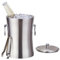 SANQIAHOME Cubiteras Acero Inoxidable 3 litros - Cubitera Hielo con Pinzas Tapa y Funda enfriadora de Botellas - Ice Bucket