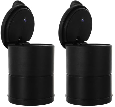 Warmhm Lot De 2 Cendriers De Voiture À Led Compact Étanche Cendrier Auto Multifonctionnel Avec Lampe Intégrée Anti-Odeur Pratique Pour Accessoires Intérieurs De Véhicule