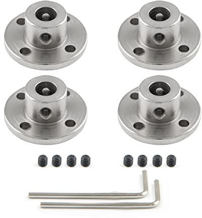 Cionyce 4 PCS 8mm Flange Shaft Coupling, Rigid Flange Coupling Motors Guide Shaft Support Coupler, High Hardness Connector Flanged Mount for DIY RC Model Motors
