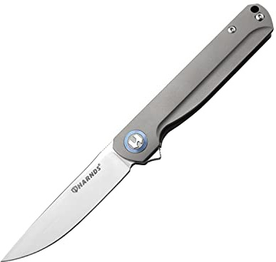 Harnds Wind M390 EDC Klappmesser - Professionelle 65g leichtes Einhand klein Taschenmesser mit Titan-Griff und M390 Klinge