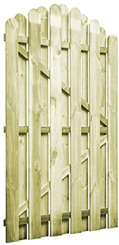 Homgoday Gartentor Gartentür Zaun Tor Hoftor Holztor Zauntor Gartentor Lattenzaun Eingangstor Tor Einfahrtstor Design für Garten Imprägniertes Kiefernholz 100x150 cm