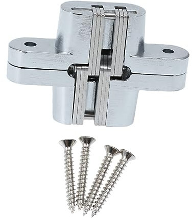 Housoutil Stainless Steel Hidden Hinge Heavy Duty Cross Hinge for Doors Outdoor Use for DIY Projects