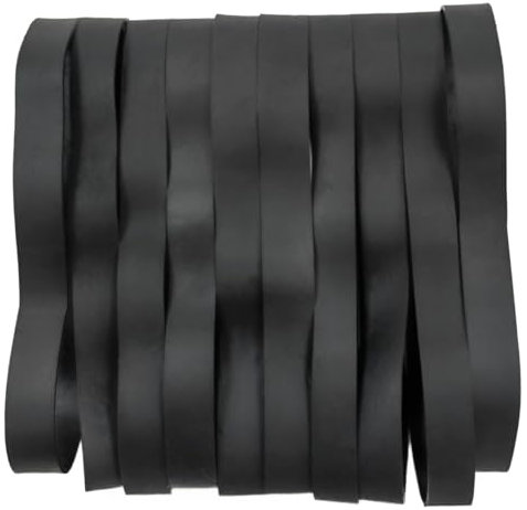 Tactical Rubber Bands Size #107 (7'' x 3/5''), 20 Pcs Black Thick Extra Large Ultra Wide Strong Heavy Duty Rubber Bands for Office, Home, School, Industrial, Outdoor Camping Survival Fishing
