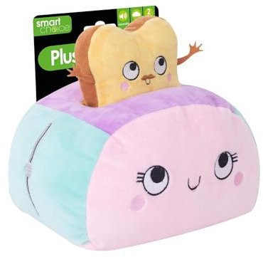 YöL Pink/Teal Soft Plush 2 in 1 Toaster Toy - Hide And Seek Treat Pet Dog Puppy Squeaker Interactive Stimulating Play