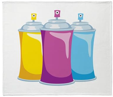 CafePress Colorful Spray Cans Throw Blanket Super Soft Fleece Plush Throw Blanket, 60x50