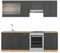 Vicco Küchenzeile Fame-Line, Anthrazit Landhaus/Goldkraft Eiche, 240 cm, AP Eiche