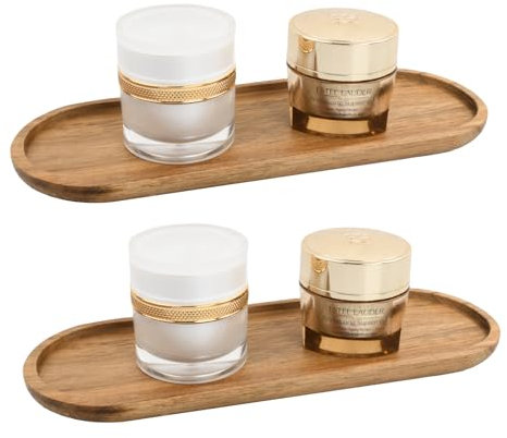 2 Piezas Posavasos de Bambú, Bandeja de Bambú, Bandeja Bambú Rectangular Ovalada, Mini Bandeja de Bambú Bandeja, Bandejas de Madera, para Posavasos Pastel Macetas Suculentas