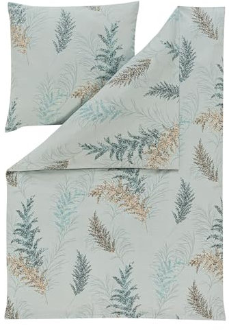ESTELLA Feinflanell Bettwäsche Bormio aquamarin 1 Bettbezug 135 x 200 cm + 1 Kissenbezug 80 x 80 cm