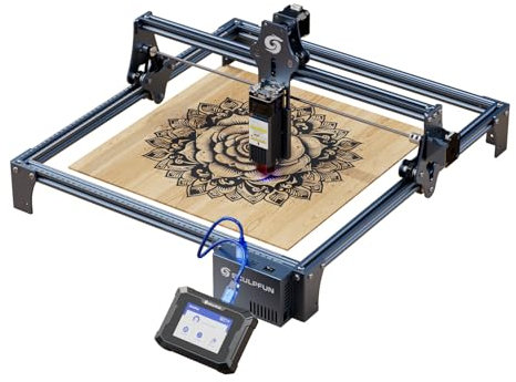 SCULPFUN S9 Machine à graver laser avec écran tactile TS1, graveur à effet 90 W, découpe du bois, mise au point précise, entièrement métallique, grande surface de sculpture 410 x 420 mm
