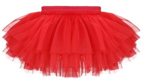Baby Girls Tutu Skirt with Diaper Cover Toddler Birthday Party Dance Pettiskirt Red