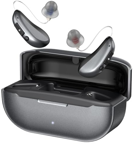Hearing Aids, Hearing Aids for Seniors with Moderate Hearing Loss, 16 Channel Rechargeable Hearing Amplifiers with Noise Cancelling, Five Levels of Volume Adjustment, Clear Sound and Easy to Use