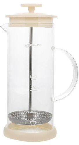 TOYANDONA Manual Milk Frother Glass Pitcher with Hand Pump for Milk Coffee Cappuccino Stainless Steel Easy to Clean Portable Handheld for Creamy Lattes and Hot