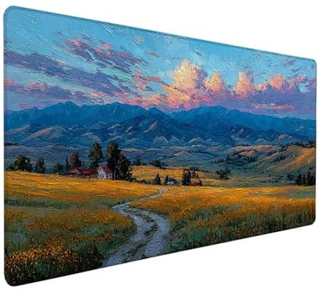 Camp Musmatta, Landskap Skrivbordsmatta 1000x500x3mm, Gaming Musmatta XXL med sydda kanter, Skrivbordsmatta med Halkfri Gummibas, Skrivbordstillbehör, för Kontor, Gaming Laptop 9-1688